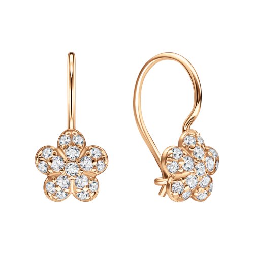 Детские серьги из золота с фианитами