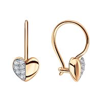 Детские серьги из золота с фианитами