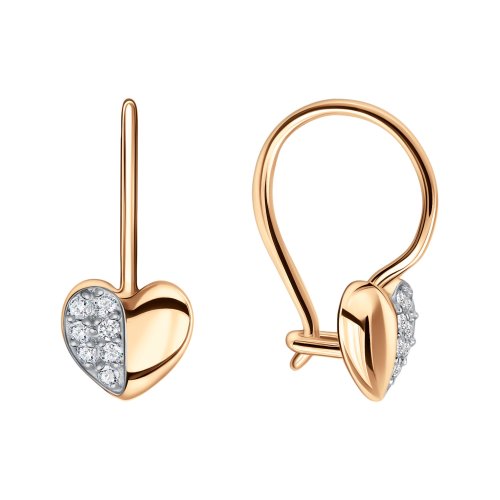 Детские серьги из золота с фианитами