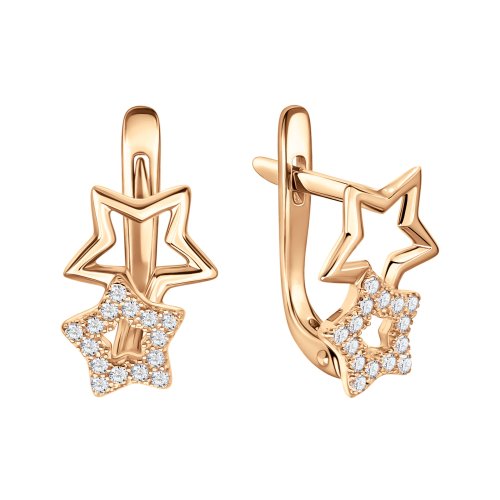 Детские серьги из золота с фианитами