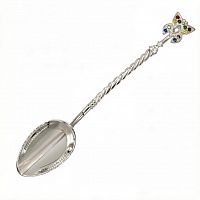 Серебряная ложка с камнями Бабочка