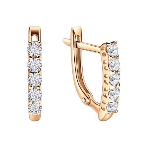 Детские серьги из золота с фианитами