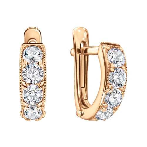 Детские серьги из золота с фианитами