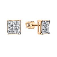 Золотые пусеты с фианитом