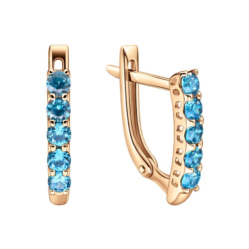 Детские серьги из золота с фианитами фото 3