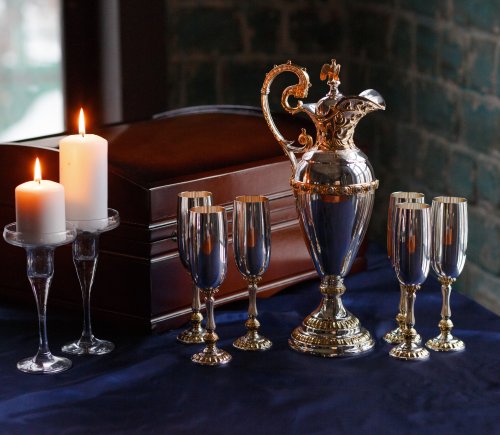 набор «герцог» - кувшин и бокалы из серебра