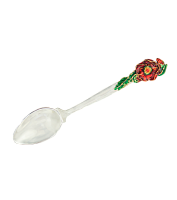 Серебряная ложка Роза с эмалью