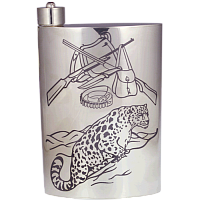 Фляга мужская серебряная "Леопард"