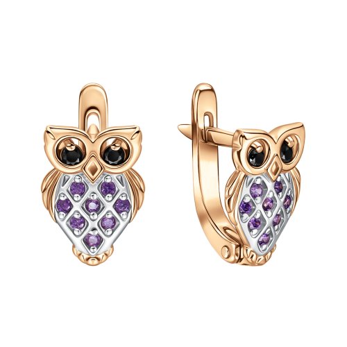 Детские серьги из золота с фианитами